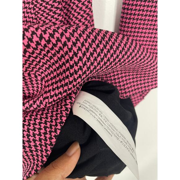 NEW ZARA HOUNDSTOOTH BLAZER DRESS Neon Pink L - Picture 5 of 10
